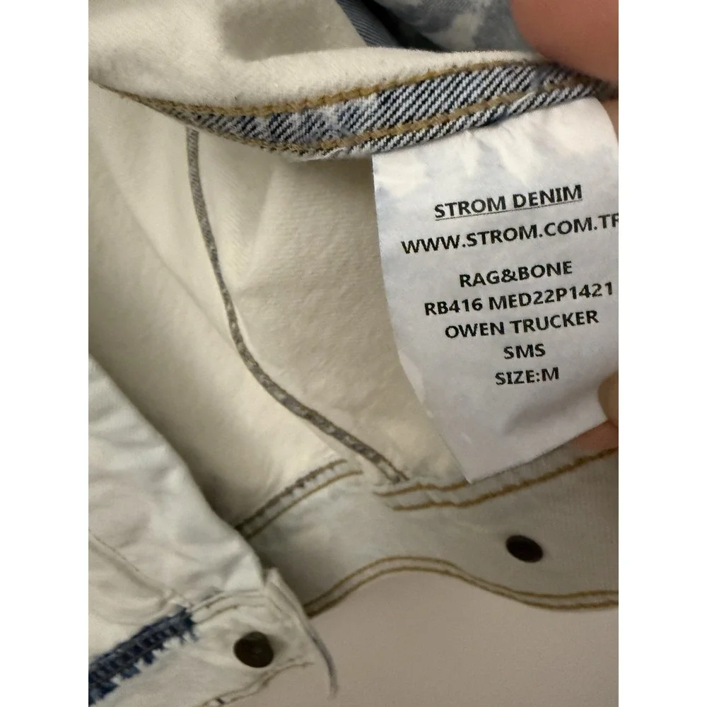 Rag & Bone Owen Trucker Jacket Men’s Sz M Light Blue  Street Urban‎ Country Y2K